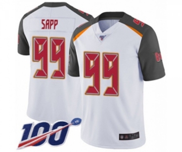 Youth Tampa Bay Buccaneers #99 Warren Sapp White Vapor Untouchable Limited Player 100th Season Football Jersey