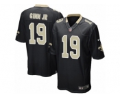 Men Nike New Orleans Saints #19 Ted Ginn Jr Game Black Team Color NFL Jersey