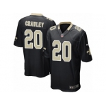 Men Nike New Orleans Saints #20 Ken Crawley Game Black Team Color NFL Jersey