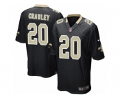 Men Nike New Orleans Saints #20 Ken Crawley Game Black Team Color NFL Jersey