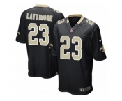 Men Nike New Orleans Saints #23 Marshon Lattimore Game Black Team Color NFL Jersey