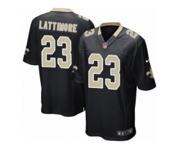 Men Nike New Orleans Saints #23 Marshon Lattimore Game Black Team Color NFL Jersey