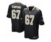 Men Nike New Orleans Saints #67 Larry Warford Game Black Team Color NFL Jersey