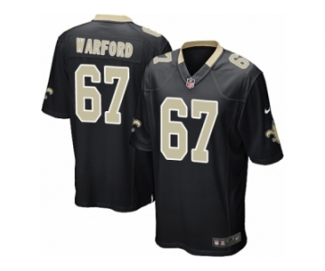 Men Nike New Orleans Saints #67 Larry Warford Game Black Team Color NFL Jersey