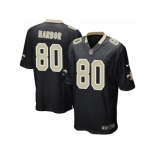 Men Nike New Orleans Saints #80 Clay Harbor Game Black Team Color NFL Jersey