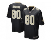 Men Nike New Orleans Saints #80 Clay Harbor Game Black Team Color NFL Jersey