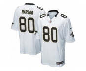 Men Nike New Orleans Saints #80 Clay Harbor Game White NFL Jersey