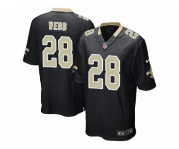 Men's Nike New Orleans Saints #28 B.W. Webb Game Black Team Color NFL Jersey