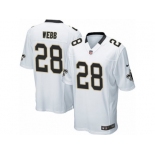 Men's Nike New Orleans Saints #28 B.W. Webb Game White NFL Jersey