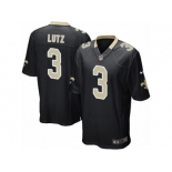 Men's Nike New Orleans Saints #3 Will Lutz Game Black Team Color NFL Jersey