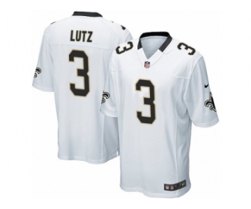 Men's Nike New Orleans Saints #3 Will Lutz Game White NFL Jersey