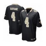 Men's Nike New Orleans Saints #4 Tom Savage Game Black Team Color NFL Jersey