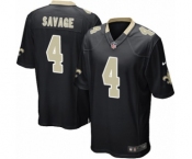 Men's Nike New Orleans Saints #4 Tom Savage Game Black Team Color NFL Jersey