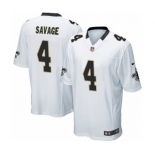 Men's Nike New Orleans Saints #4 Tom Savage Game White NFL Jersey