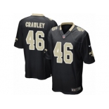 Men's Nike New Orleans Saints #46 Ken Crawley Game Black Team Color NFL Jersey