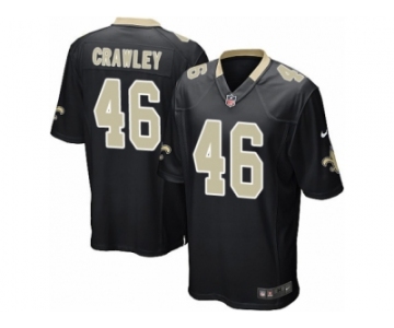 Men's Nike New Orleans Saints #46 Ken Crawley Game Black Team Color NFL Jersey