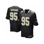 Men's Nike New Orleans Saints #95 Tyeler Davison Game Black Team Color NFL Jersey