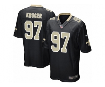 Men's Nike New Orleans Saints #97 Paul Kruger Game Black Team Color NFL Jersey