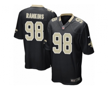 Men's Nike New Orleans Saints #98 Sheldon Rankins Game Black Team Color NFL Jersey