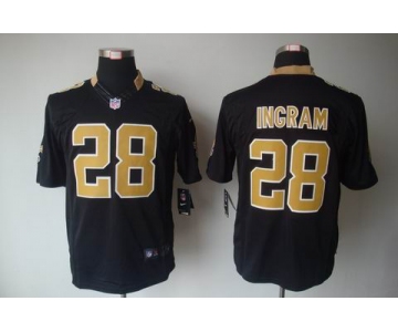 nike nfl jerseys new orleans saints #28 ingram black[nike limited]