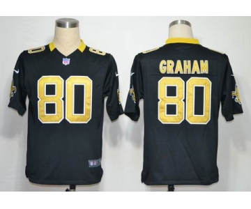 nike nfl jerseys new orleans saints #80 graham black[game]