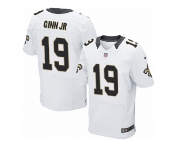 Men Nike New Orleans Saints #19 Ted Ginn Jr Elite White NFL Jersey