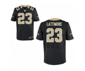 Men Nike New Orleans Saints #23 Marshon Lattimore Elite Black Team Color NFL Jersey