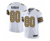 Men Nike New Orleans Saints #80 Clay Harbor Elite White Rush Vapor Untouchable NFL Jersey