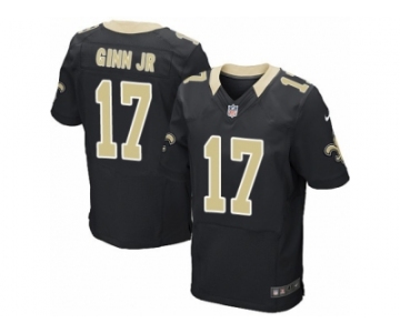 Men's Nike New Orleans Saints #17 Ted Ginn Jr Elite Black Team Color NFL Jersey