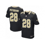 Men's Nike New Orleans Saints #28 Adrian Peterson Elite Black Team Color NFL Jersey