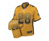 Men's Nike New Orleans Saints #28 Adrian Peterson Elite Gold Drift Fashion NFL Jersey