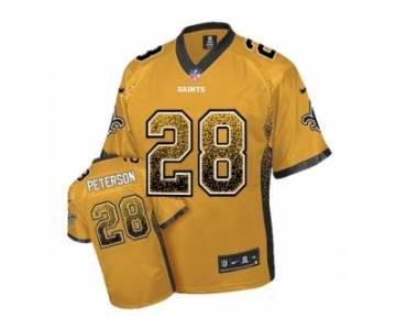 Men's Nike New Orleans Saints #28 Adrian Peterson Elite Gold Drift Fashion NFL Jersey