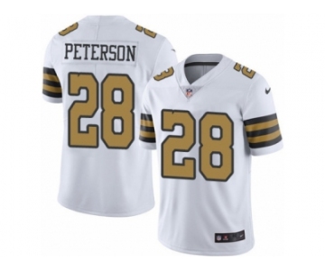 Men's Nike New Orleans Saints #28 Adrian Peterson Elite White Rush NFL Jersey