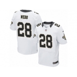 Men's Nike New Orleans Saints #28 B.W. Webb Elite White NFL Jersey