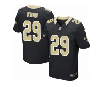 Men's Nike New Orleans Saints #29 John Kuhn Elite Black Team Color NFL Jersey