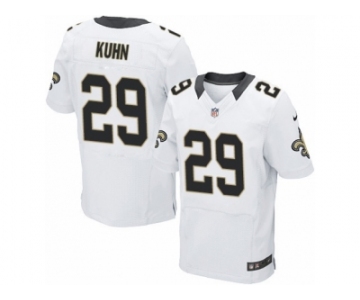 Men's Nike New Orleans Saints #29 John Kuhn Elite White NFL Jersey