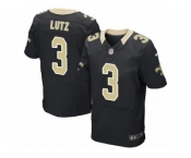 Men's Nike New Orleans Saints #3 Will Lutz Elite Black Team Color NFL Jersey