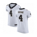 Men's Nike New Orleans Saints #4 Tom Savage White Vapor Untouchable Elite Player NFL Jersey