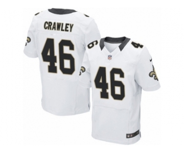 Men's Nike New Orleans Saints #46 Ken Crawley Elite White NFL Jersey