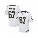 Men's Nike New Orleans Saints #67 Larry Warford Elite White NFL Jersey