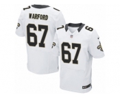 Men's Nike New Orleans Saints #67 Larry Warford Elite White NFL Jersey