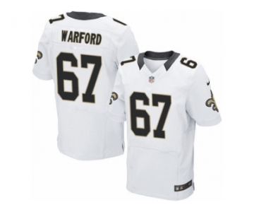 Men's Nike New Orleans Saints #67 Larry Warford Elite White NFL Jersey