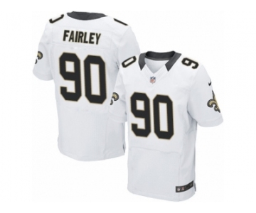 Men's Nike New Orleans Saints #90 Nick Fairley Elite White NFL Jersey