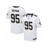 Men's Nike New Orleans Saints #95 Tyeler Davison Elite White NFL Jersey