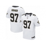 Men's Nike New Orleans Saints #97 Paul Kruger Elite White NFL Jersey