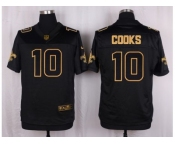 Nike New Orleans Saints #10 Brandin Cooks Black Pro Line Gold Collection Jersey[Elite]