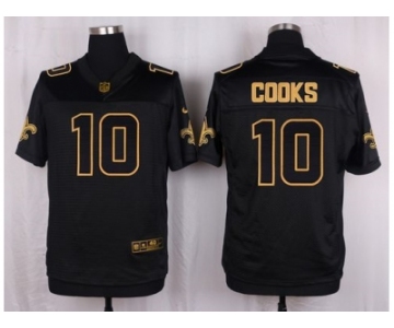 Nike New Orleans Saints #10 Brandin Cooks Black Pro Line Gold Collection Jersey[Elite]