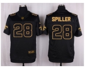 Nike New Orleans Saints #28 C.J. Spiller Black Pro Line Gold Collection Jersey[Elite]