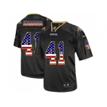 Nike New Orleans Saints #41 Alvin Kamara Black Men Stitched NFL Elite USA Flag Fashion Jersey