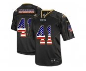 Nike New Orleans Saints #41 Alvin Kamara Black Men Stitched NFL Elite USA Flag Fashion Jersey